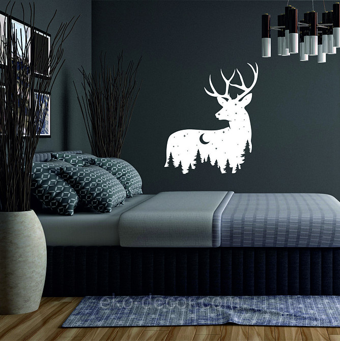 Декоративное настенное Панно «Новогодний олень» Декор на стену 90*75 см, Белый Киев - изображение 2