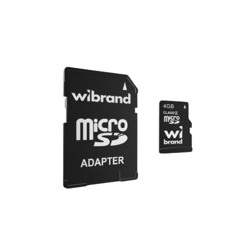 Карта пам'яті microSDHC 4Гб Сlass 4 Wibrand + adapter SD Житомир - изображение 1