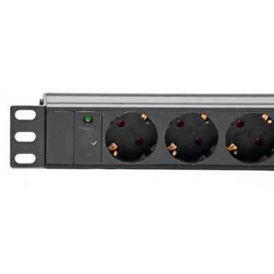 Силовой блок Kingda 19" 1U 9xSchuko, С14, без кабеля (KD-GER(16)N1009WKPB19A-C14) Винница