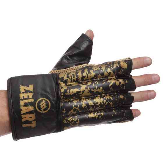 Снарядні рукавички шкіряні ZELART ZB-4226 розмір M-XL кольори в асортименті Рукавички для боксу та єдиноборств Київ