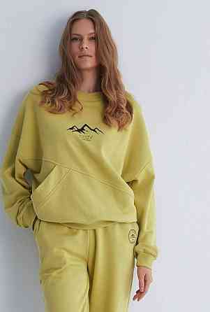 Женский прогулочный костюм двойка: кофта и штаны премиум качества футер диагональный 100% хлопок Оливка, 48 Одесса