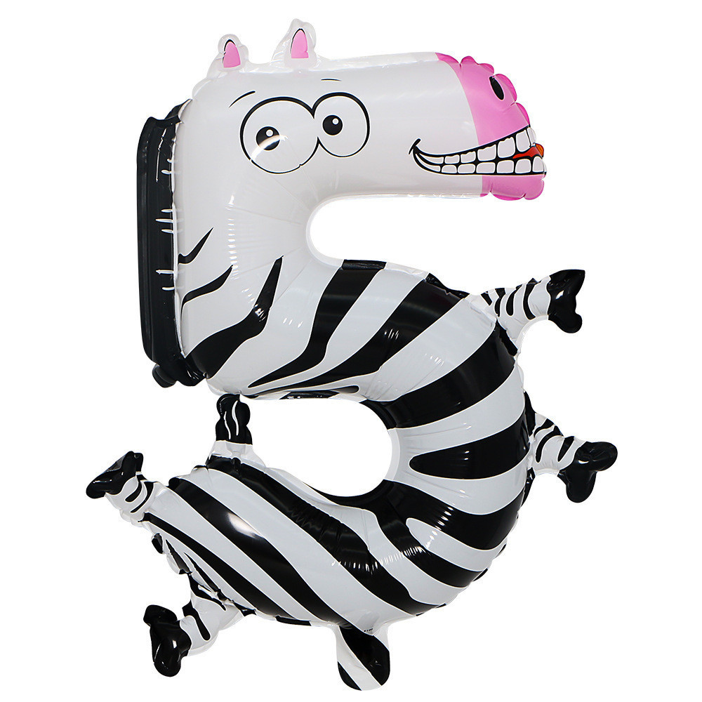 Шарик цифра 5 Зебра 16 дюймов разноцветный Киев - изображение 2
