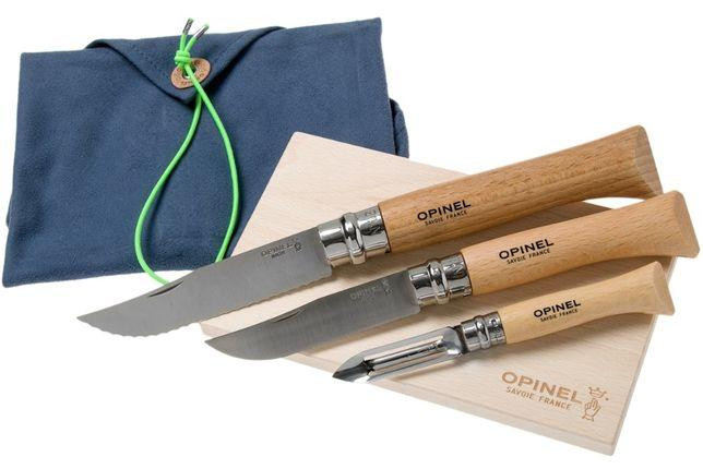 Набор Кухонных Ножей 3 предмета + доской Opinel 