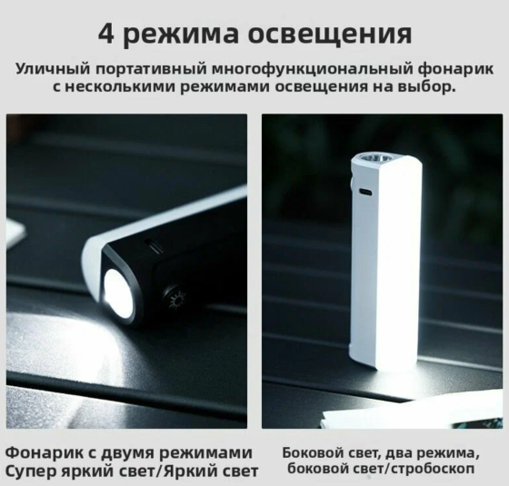 Фонарь для кемпинга PL-071, 10W, аккумулятор, Type-C, Днепр