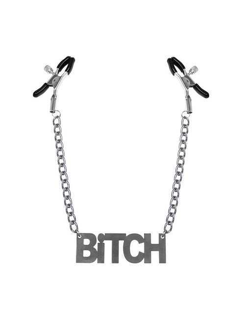 Затискачі для сосків Bitch, Feral Feelings - Nipple clamps Bitch, срібло/чорний Sex Aura Київ - фото 1
