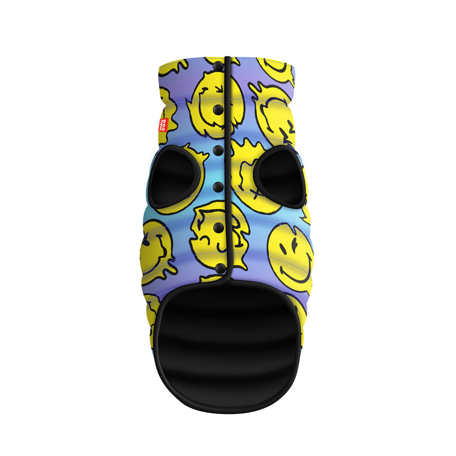 Курточка для собак WAUDOG Clothes малюнок "Смайли на блакитному", M50, В 76-79 см, С 55-61 см Коломия - фото 1