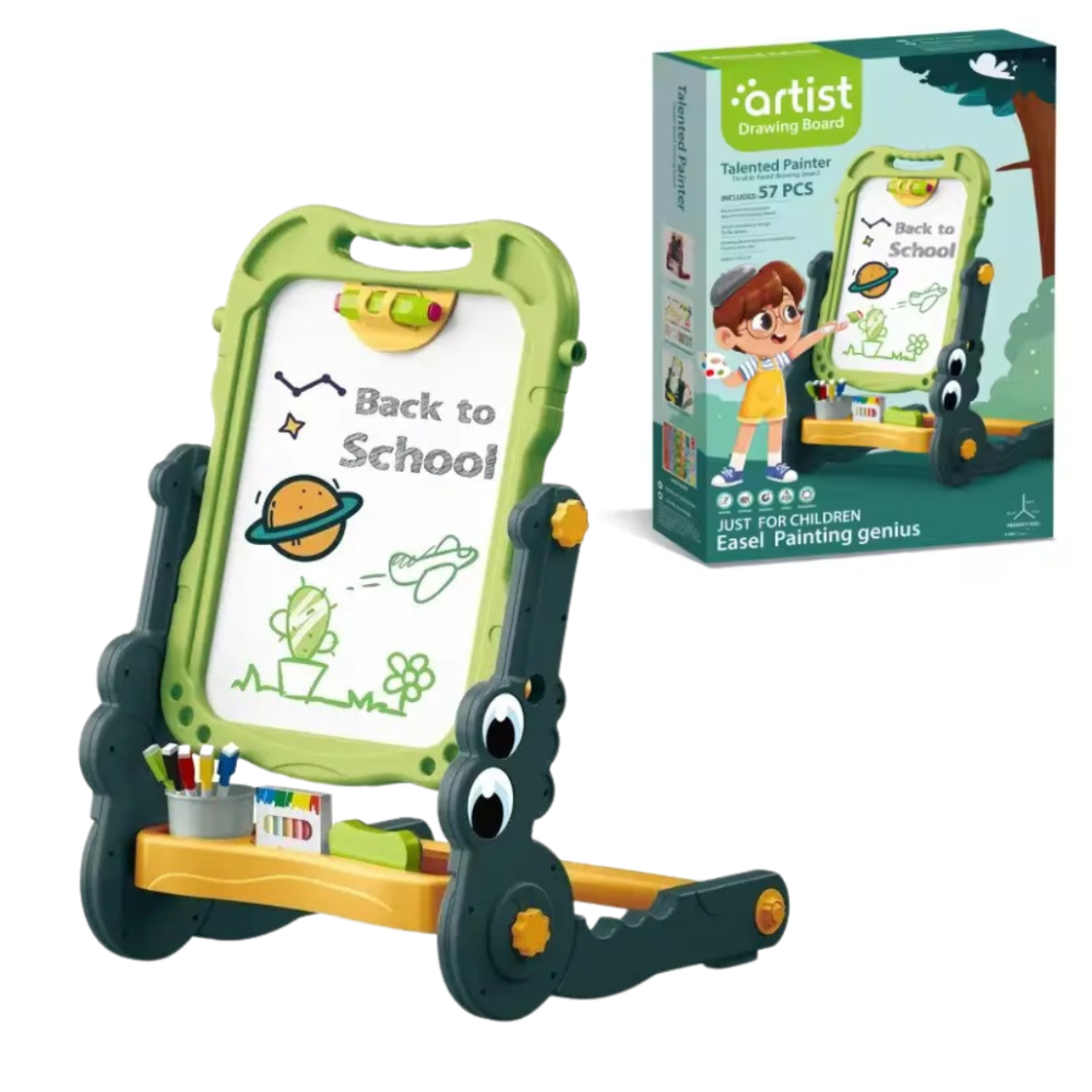Магнітна дошка мольберт, підлоговий, дитячий на ніжках CJ-4046729, зелений Кам'янець-Подільський - фото 1