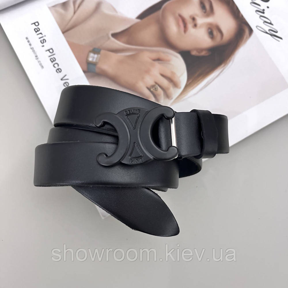 Женский кожаный ремень Celine black (3 cм) Киев - изображение 1