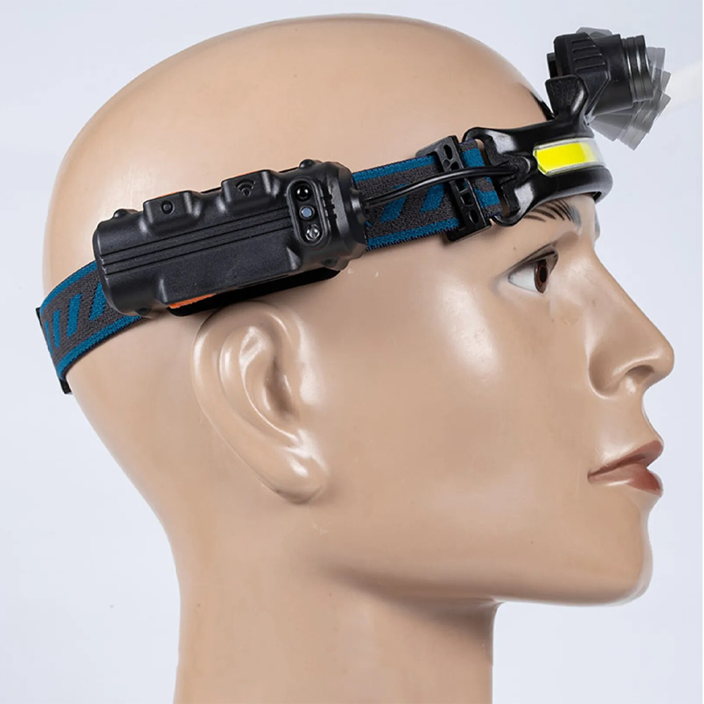 Ліхтарик налобний BL-W678-2-P50+COB,зі зумом та USB SBR Київ - фото 6