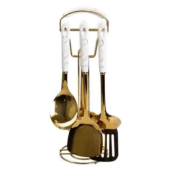 Yiwu Набір кухонного приладдя 7 предметів на підставці столові прилади з нержавіючої сталі Золо Коломия