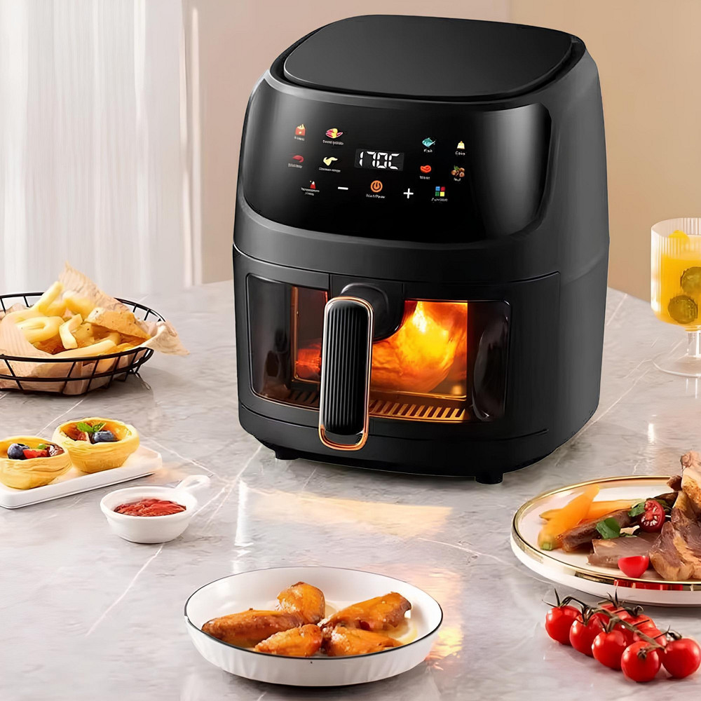 Электрический аэрогриль без масла 8л, 2400W, QF-605 / Безмасляная фритюрница / Мультипечь для кухни Киев - изображение 5