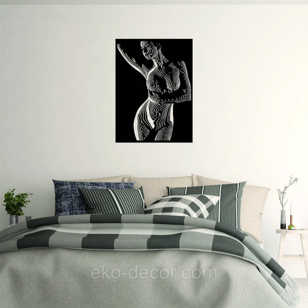 Декоративне настінне Панно «Жіноче тіло», Декор на стіну 70*51 см, Чорний Київ - фото 5