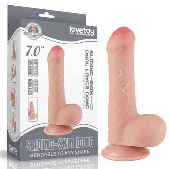 Фалоімітатор - Sliding-Skin Dual Layer Dong 7" Flesh Sex Aura Київ
