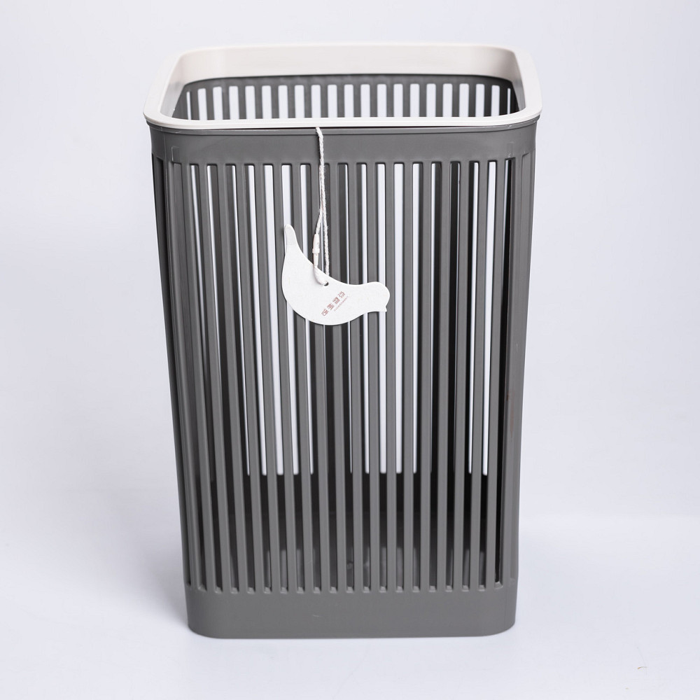 Кошик для сміття пластиковий в офіс для паперу 22×22×30 (см) кошик під сміття 8 (л) відро для сміття Сірий HP-45-9G Київ - фото 1