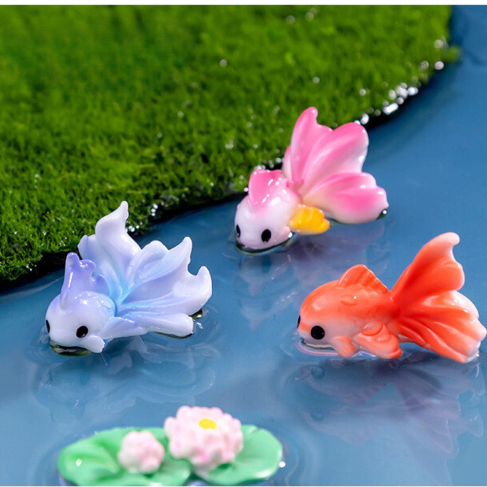 Набор миниатюрных фигурок золотые рыбки для флорариума, мини-сада, миниатюры, аквариума, поделок. Набір 3 шт Одесса - изображение 2