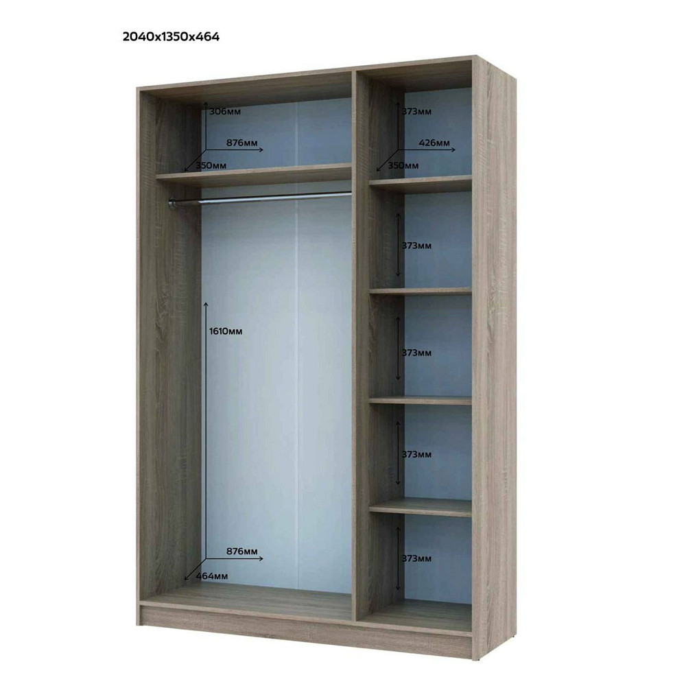 Комплект шаф для одягу Doros Промо (2 шт.) 270х48х204 см Дуб сонома (DRS-011218) Дніпро - фото 4
