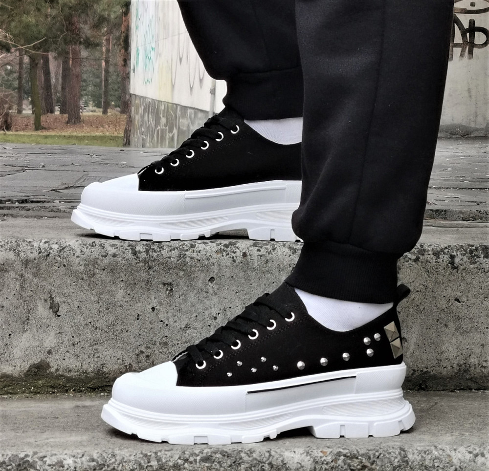 Женские Кроссовки Кеды на Танкетке Чёрные Слипоны Мокасины на Платформе (размеры: 37,38,39,40) - 33-1 Днепр - изображение 8