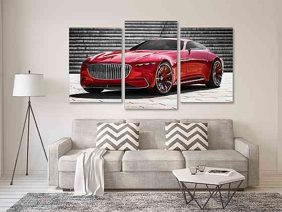 Модульная картина в гостиную / спальню  Червоний Мерседес Art-648_3 Киев
