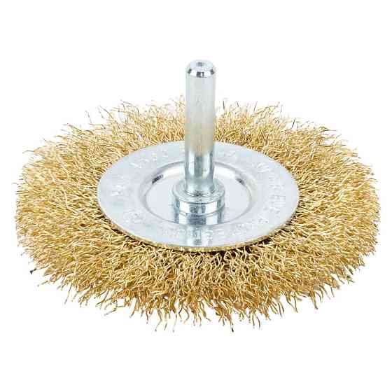 Grad Щетка проволочная дискообразная Ø75мм хвостовик Ø6мм (латунированная) GRAD (9032075) Коломия