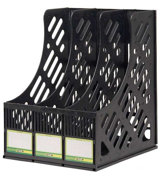 Лоток вертикальний 3 в1 "4Office" чорний, 4-402-09, шт Київ - фото 1