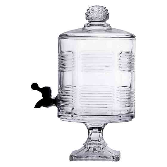 Yiwu Лимонадниця з краном на підставці скляна 4,5 л прозора HP-19-2 Коломия