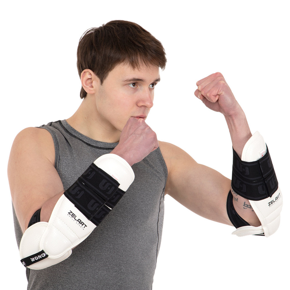 Защита предплечья и локтя для тхэквондо Zelart BO-0396 размер S-M белый Защита для боевых искусств Киев - изображение 4