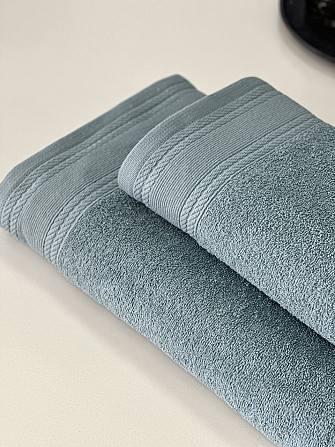 Комплект махрових рушників IDEAL TEXTILE Легкий бриз 50х90 + 70х140 см 450 г/м2 100% бавовна Лазуров Чернівці - фото 5