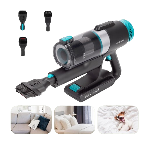 Пилосос бездротовий 135W вертикальний 2в1 чорний/зелений 6901 KAMILLE Житомир