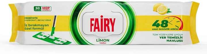 Серветки вологі для прибирання підлоги Fairy Limon з ароматом лимона 50 шт Львів - фото 1