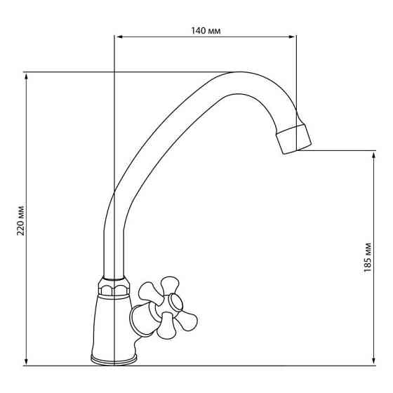 Кран на одну воду для кухні Lidz (CRM) 75 21 269F, хром Київ