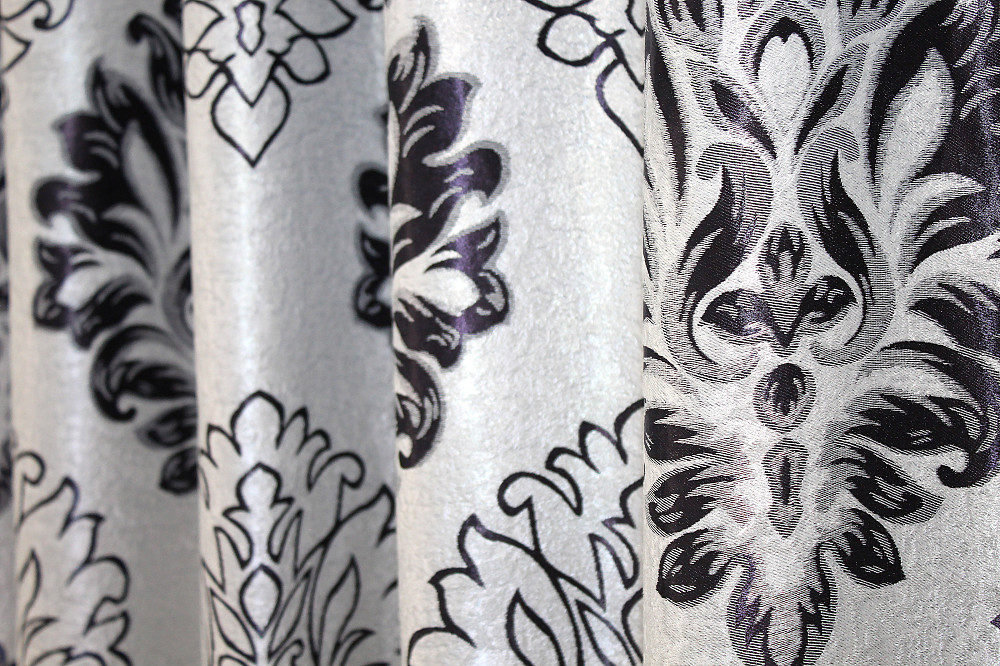 Комплект готових штор VR-Textil Блекаут-софт Корона № 1273ш(Б) Сірий з чорним 150х275 см 2шт (33-0112) Київ - фото 7