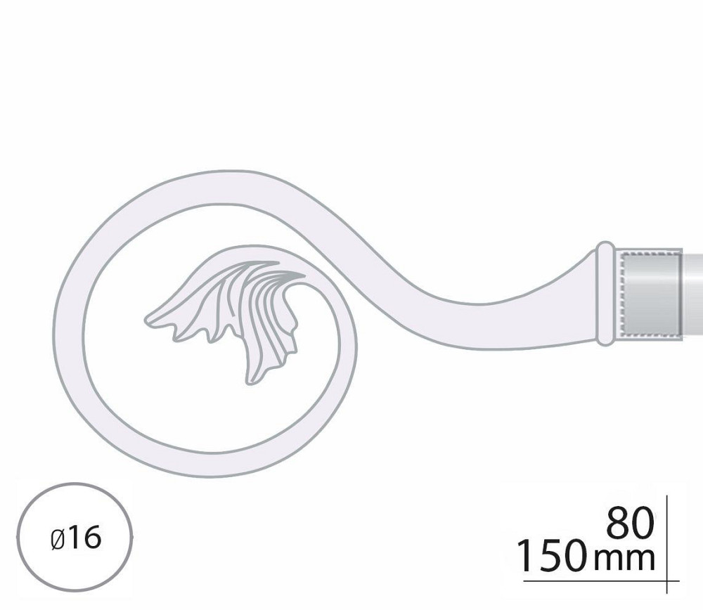 Закінчення для карнизу Orvit НІКА 16 мм МІДЬ Львів - фото 2