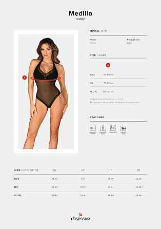 Боди Obsessive Medilla teddy XL/2XL Sex Aura Київ