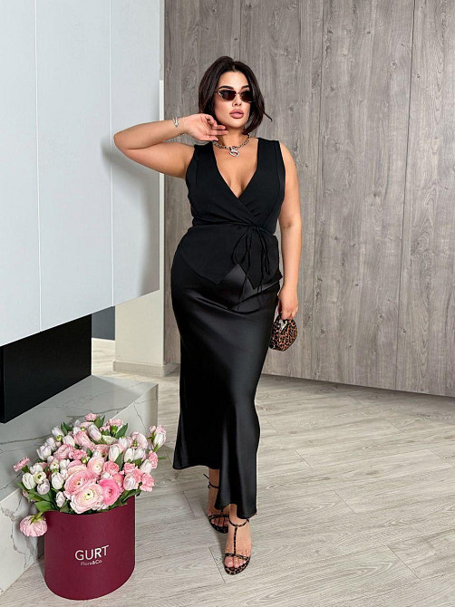 Жіноча шовкова максі-спідниця на резинці італійський шовк Одеса - фото 6