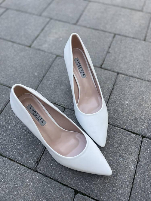 Loretta Туфлі жіночі LORETTA білі екошкіра каблук 8 см розміри 37-40 (B10-2) Коломыя - изображение 6