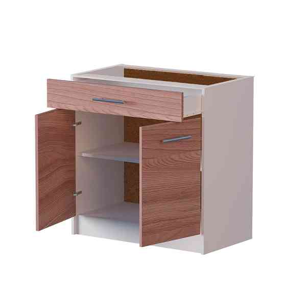 Кухонний модуль нижній з шухлядою Еверест Еко 800 ясень шимо темний/білий (без стільниці) 80х46х82 см (DTM-2842) Львів