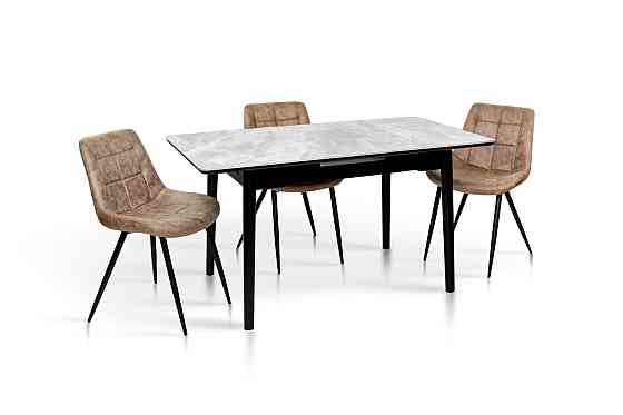 Стіл Нептун 110/140*75 чорний/керам бетон Днепр