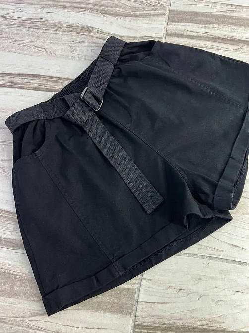 Шорти жіночі A-N 5701 мом на резинке з ременем короткі чорні, чорний, M, M, 80 см, 105 см Київ - фото 8