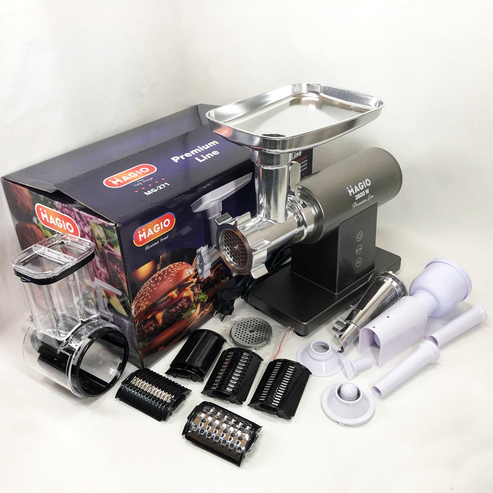 Електром'ясорубка з насадкою для ковбаси MAGIO MG-271, М'ясорубка для домашнього приготування м'яса MC-46 Львів - фото 15