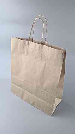 Пакет с ручками бумажный крафт бурий 325х150х380, 80г/м2 (25 шт) Харьков