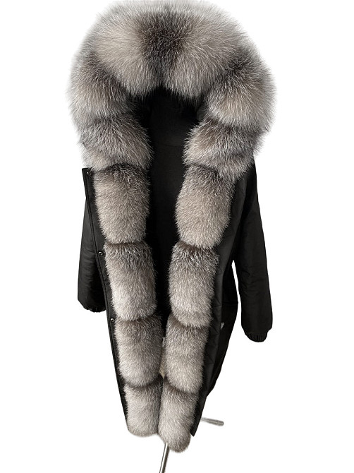 Парка жіноча з хутром блюфрост Чорний р 44 95 см Харків - фото 2