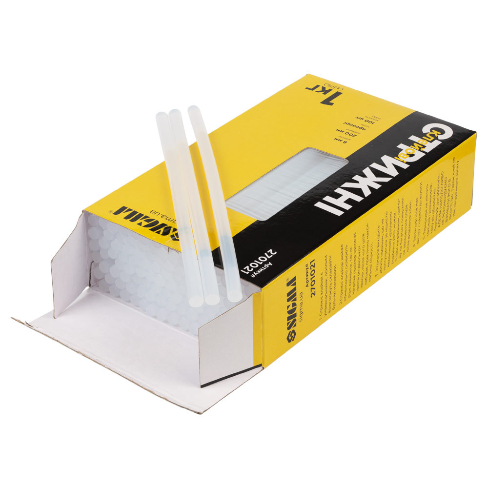 Sigma Стержни клеевые Ø8×200мм 1кг (прозрачные) SIGMA (2701021) Киев - изображение 3