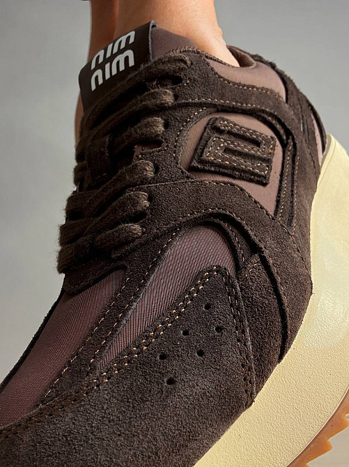 Кроссовки женские Hengji M-5 замшевые комбинированные с текстилем демисезонные коричневые, 37, 24 см Киев - изображение 19