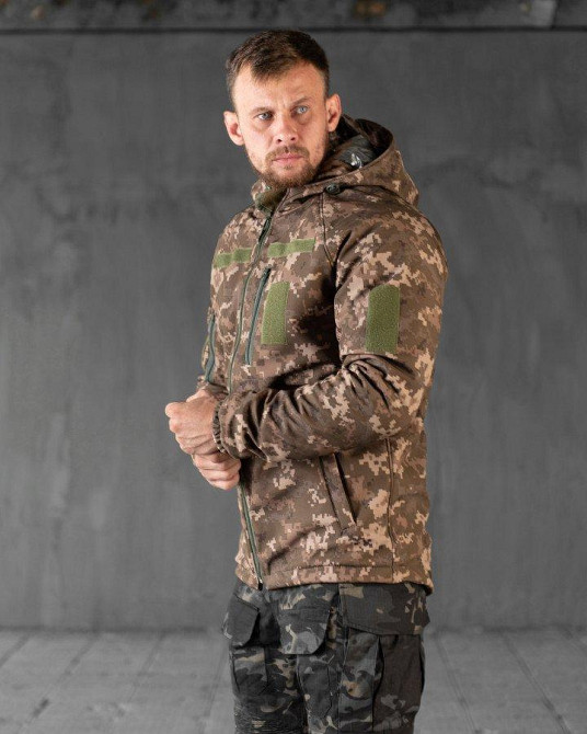 Зимова чоловіча тактична куртка Softshell OMNI-HEAT піксель XXL Одеса - фото 15