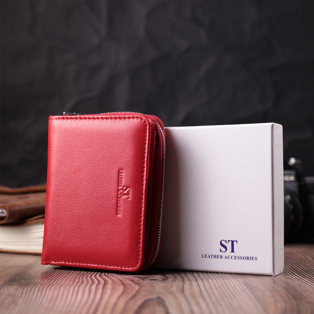 Гаманець для жінок яскравого кольору з натуральної шкіри ST Leather 22552 Червоний Київ - фото 10