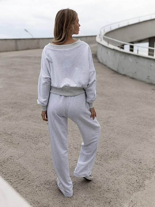 Женский базовый прогулочный костюм двойка: кофта и штаны турецкая трехнить пенье Меланж Одесса - изображение 5