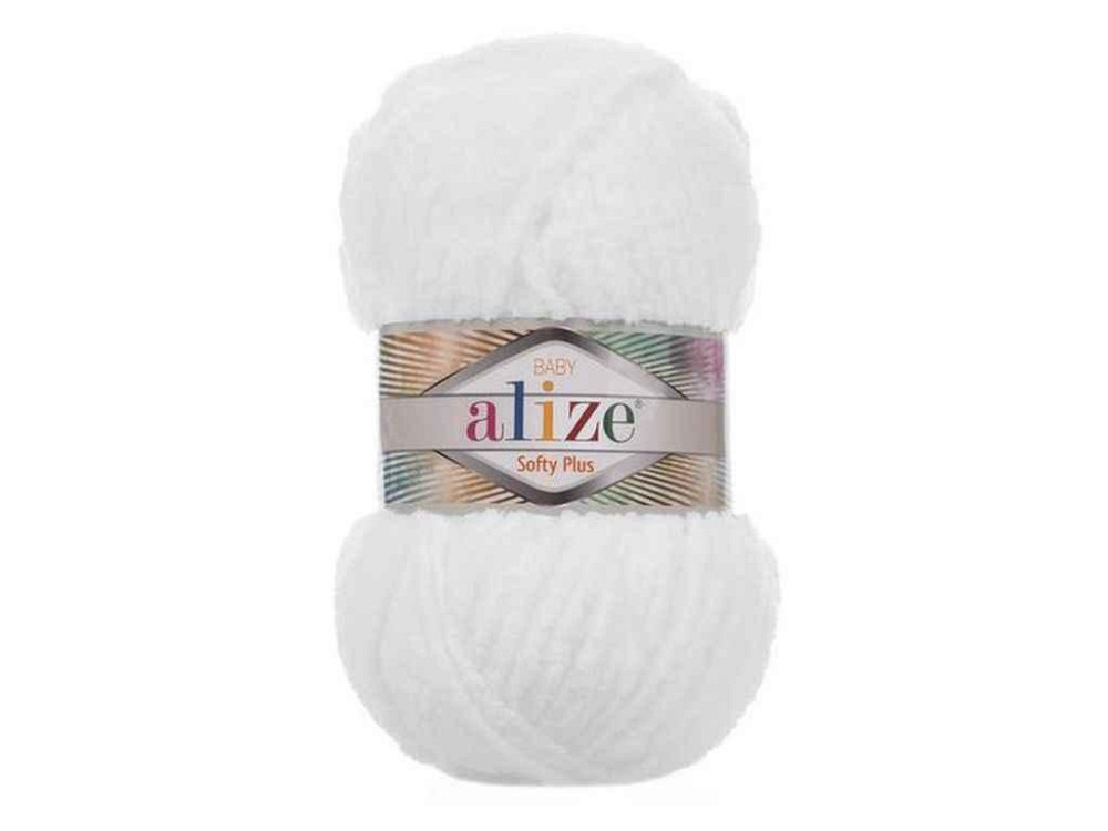 Пряжа Softy Plus 55 5шт/уп белый 100% микрополиэстер 100г 120м ТМ Alize Sollmir Киев - изображение 1