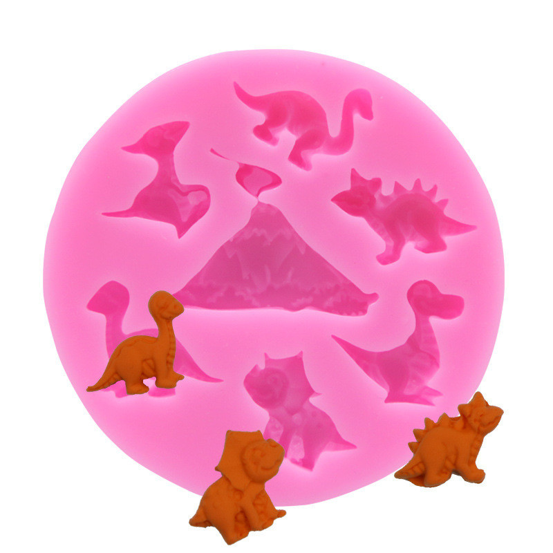 Молд силиконовый Динозавры 77 мм розовый Киев - изображение 3