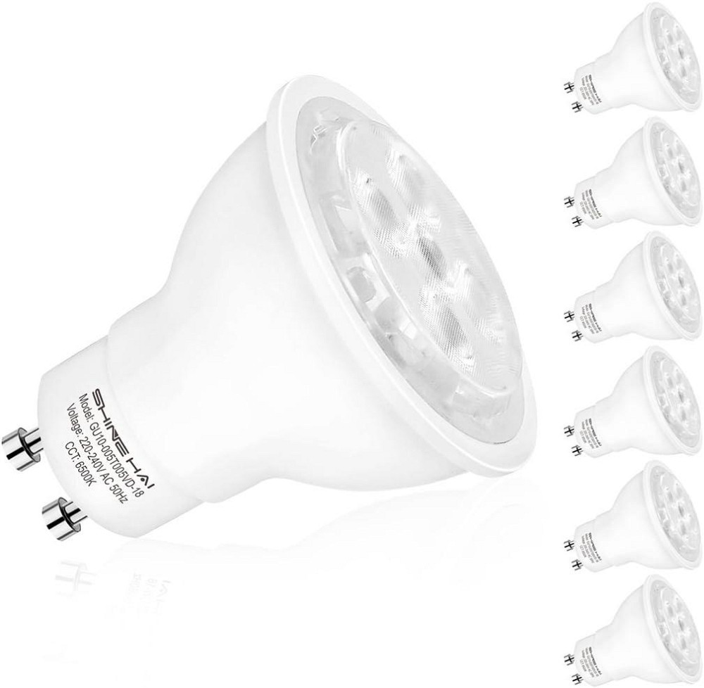 Лампы LED SHINE HAI GU10 5Вт 6500K 350 лм, комплект 6 шт, холодный свет, замена галогена Киев - изображение 1