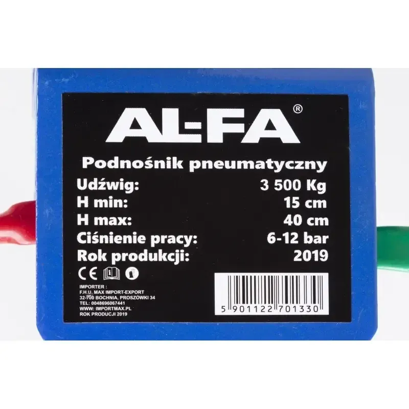 Домкрат пневматичний AL-FA, 3.5 т вантажопідйомність, 150–400 мм висота, Італія Івано-Франківськ - фото 3